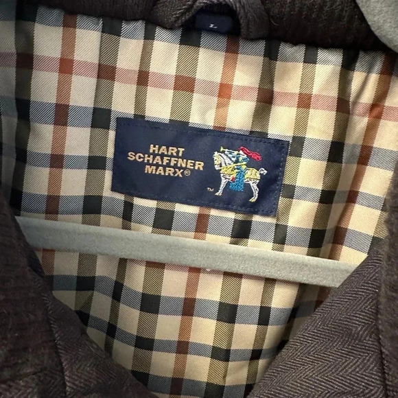 HART SCHAFFNER Marx Smart Wool Car Coat brown Size large - Picture 2 of 11